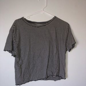 Black and White Striped Crop Top